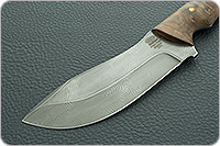 Нож Н70 Ковбой накладки стабилизированная карелка, черный дамаск, цельнометаллический : фото 3