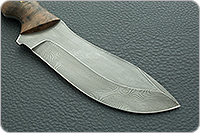 Нож Н70 Ковбой накладки стабилизированная карелка, черный дамаск, цельнометаллический : фото 4