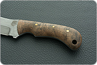 Нож Н70 Ковбой накладки стабилизированная карелка, черный дамаск, цельнометаллический : фото 6