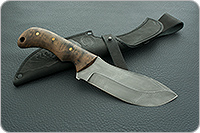 Нож Н70 Ковбой накладки стабилизированная карелка, черный дамаск, цельнометаллический : фото 9