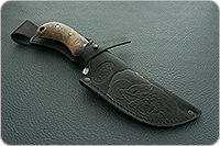 Нож Н70 Ковбой накладки стабилизированная карелка, черный дамаск, цельнометаллический : фото 10