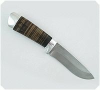 Нож Н6 Александр II наборная кожа, нержавеющий дамаск, алюминий : фото 2