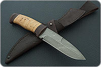 Нож Н9 Чикаго береста, черный дамаск, текстолит : фото 9