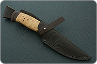 Нож Н9 Чикаго береста, черный дамаск, текстолит : фото 10