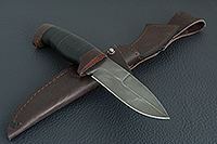 Нож Н9 Чикаго наборная кожа, черный дамаск, текстолит : фото 8