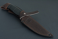 Нож Н9 Чикаго наборная кожа, черный дамаск, текстолит : фото 9