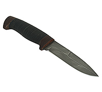 Нож Н9 Чикаго наборная кожа, черный дамаск, текстолит : фото 10