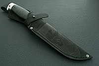 Нож Н5 Лесник наборная кожа, нержавеющий дамаск, алюминий : фото 11