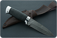 Нож Н9 Чикаго наборная кожа, нержавеющий дамаск, алюминий : фото 9