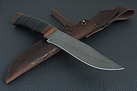 Нож Н7 Спасатель наборная кожа, нержавеющий дамаск, текстолит : фото 8