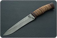 Нож Н1Т Мичман береста, черный дамаск, текстолит : фото 2