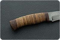 Нож Н1Т Мичман береста, черный дамаск, текстолит : фото 5