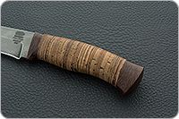 Нож Н1Т Мичман береста, черный дамаск, текстолит : фото 6