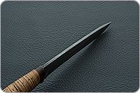 Нож Н1Т Мичман береста, черный дамаск, текстолит : фото 8