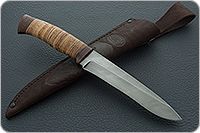 Нож Н1Т Мичман береста, черный дамаск, текстолит : фото 9