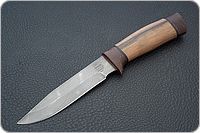 Нож Н33 Робинзон  орех, черный дамаск, текстолит : фото 2