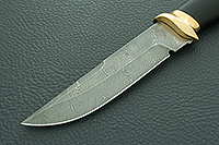 Нож Н8-Спецназ граб (черное дерево), нержавеющий дамаск, латунь покрытая золотом : фото 3