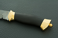 Нож Н8-Спецназ граб (черное дерево), нержавеющий дамаск, латунь покрытая золотом : фото 6