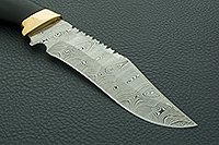 Нож Н73 Каспий граб (черное дерево), контрастный дамаск, латунь покрытая золотом : фото 4