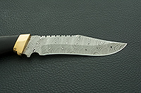 Нож Н73 Каспий граб (черное дерево), контрастный дамаск, латунь покрытая золотом : фото 8