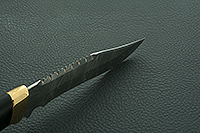 Нож Н73 Каспий граб (черное дерево), контрастный дамаск, латунь покрытая золотом : фото 9
