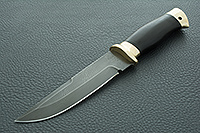 Нож Н8-Спецназ граб (черное дерево), черный дамаск, латунь  : фото 2
