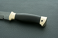 Нож Н8-Спецназ граб (черное дерево), черный дамаск, латунь  : фото 6