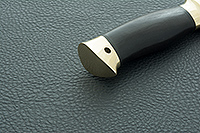 Нож Н8-Спецназ граб (черное дерево), черный дамаск, латунь  : фото 7