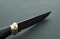 Нож Н8-Спецназ граб (черное дерево), черный дамаск, латунь  : фото 10