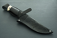Нож Н8-Спецназ граб (черное дерево), черный дамаск, латунь  : фото 12