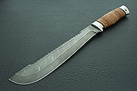 Нож Н89 Пиранья береста, нержавеющий дамаск, алюминий : фото 2