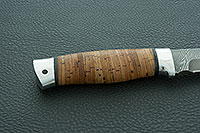 Нож Н89 Пиранья береста, нержавеющий дамаск, алюминий : фото 5