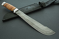 Нож Н89 Пиранья береста, нержавеющий дамаск, алюминий : фото 9