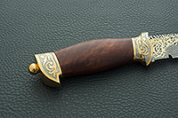 Нож Н8-Спецназ береза, контрастный дамаск, латунь покрытая золотом и никелем : фото 5