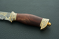 Нож Н8-Спецназ береза, контрастный дамаск, латунь покрытая золотом и никелем : фото 6