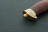 Нож Н8-Спецназ береза, контрастный дамаск, латунь покрытая золотом и никелем : фото 7