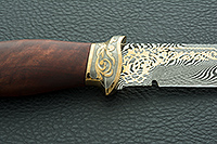 Нож Н8-Спецназ береза, контрастный дамаск, латунь покрытая золотом и никелем : фото 8