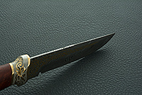 Нож Н8-Спецназ береза, контрастный дамаск, латунь покрытая золотом и никелем : фото 10