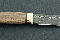 Нож Н7 Спасатель мореный орех, нержавеющий дамаск, латунь  : фото 9