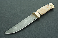 Нож Н8-Спецназ карельская береза, нержавеющий дамаск, латунь покрытая золотом : фото 2