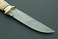 Нож Н8-Спецназ карельская береза, нержавеющий дамаск, латунь покрытая золотом : фото 4