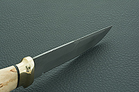 Нож Н8-Спецназ карельская береза, нержавеющий дамаск, латунь покрытая золотом : фото 8