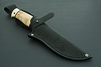 Нож Н8-Спецназ карельская береза, нержавеющий дамаск, латунь покрытая золотом : фото 11