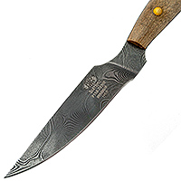 Нож Н65 Пикник  накладки орех, черный дамаск, цельнометаллический : фото 3