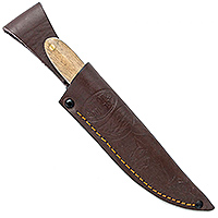 Нож Н65 Пикник  накладки орех, черный дамаск, цельнометаллический : фото 5