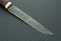 Нож НР12 Батыр мореный орех, черный дамаск, латунь  : фото 4