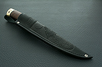 Нож НР12 Батыр мореный орех, черный дамаск, латунь  : фото 9