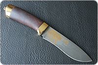 Нож Н6 Александр II береза, нержавеющий дамаск, латунь покрытая золотом : фото 2