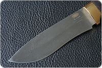 Нож Н6 Александр II береза, нержавеющий дамаск, латунь покрытая золотом : фото 3