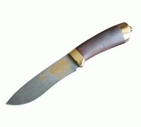 Нож Н6 Александр II береза, нержавеющий дамаск, латунь покрытая золотом : фото 12